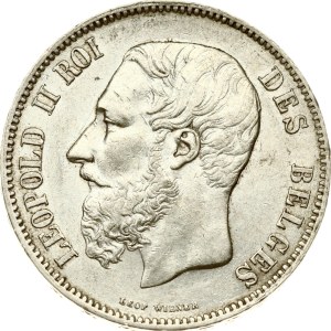 Belgio, 5 franchi, 1869