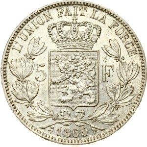 Belgio, 5 franchi, 1869