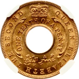 Britská západná Afrika, 1/10 penny, 1956, NGC MS 66 RB, TOP POP