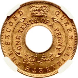 British West Africa 1/10 Penny 1956 NGC MS 65 RD