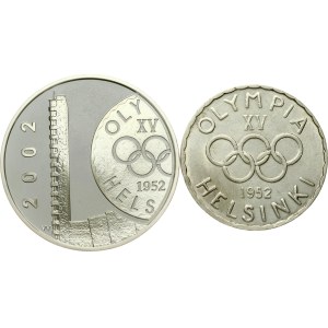 Finland 500 Markkaa 1952 H & 10 Euro 2002 M Olympic Games Lot of 2 coins