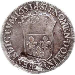 Francie 1/2 Ecu 1651 A