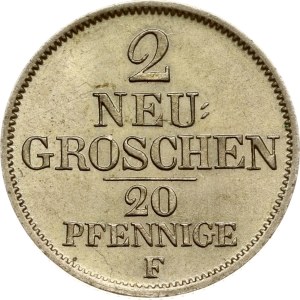 Německo, Sasko, 2 Neugroschen / 20 Pfennige, 1848 F