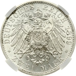 Německo, Bavorsko, 2 marky, 1899, D, NGC MS 61