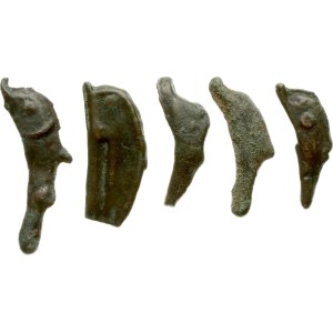 Grèce, Scythie, Olbia, Dauphin, ND (500 - 400 av. J.-C.) Lot de 5 pièces