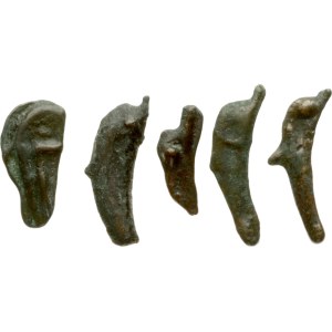 Greece Skythia Olbia Dolphin ND (500 - 400 BC) Lot of 5 coins