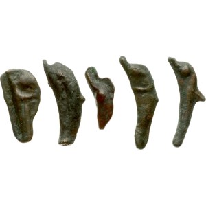 Greece Skythia Olbia Dolphin ND (500 - 400 BC) Lot of 5 coins