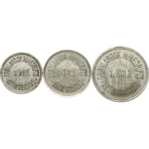 Grónsko 10 – 100 Ore 1911 Greenland Mining LTD, séria 3 mincí