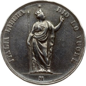 Italy Lombardy 5 Lire 1848 M