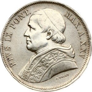 Italy Vatican City Papal States 5 Lire 1870 R A XXV