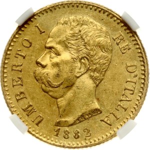 Italy 20 Lire 1882 R NGC MS 62