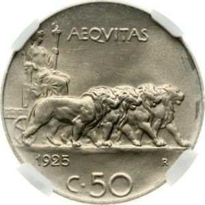 Italien 50 Centesimi 1925 R NGC MS 66+