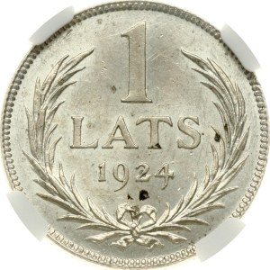 Latvia 1 Lats 1924 NGC MS 63