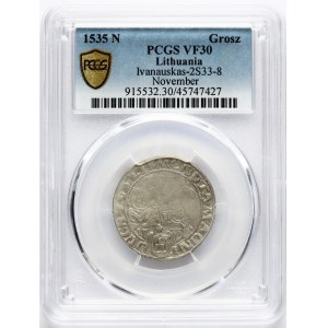 Lithuania Grosz 1535 N Vilnius PCGS VF 30 MAX GRADE