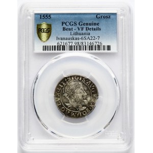 Lithuania Grosz 1555 Vilnius MAGAGNI PCGS VF Details Rare type