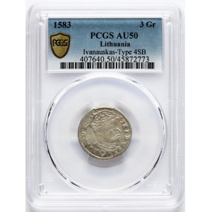 Lithuania Trojak 1583 Vilnius (R) PCGS AU 50