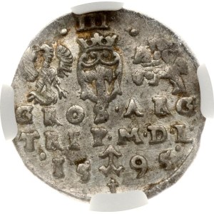 Lithuania Trojak 1595 Vilnius (R1) NGC AU 50