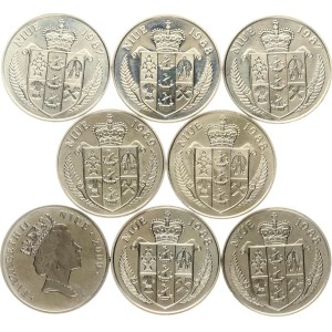 Niue 1 & 5 Dollars 1987-2000 Lot of 8 coins