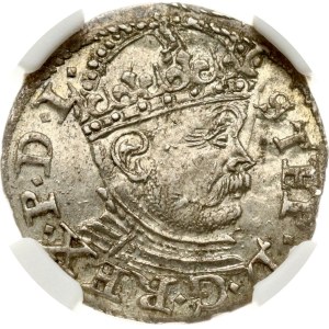 Poland Trojak 1586 Riga NGC MS 62