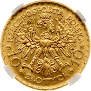 Poland 10 Zlotych 1925 Boleslaw Chrobry (R2) NGC MS 64