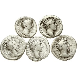 Denár Římské říše ND (161–180) Sada 5 mincí