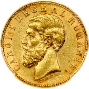 Romania 20 Lei 1890 B PCGS AU Detail