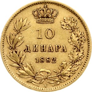 Serbien 10 Dinara 1882 V
