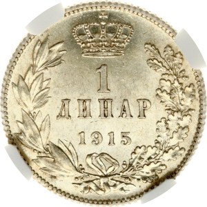 Serbia, 1 dinar, 1915 r., NGC AU 58