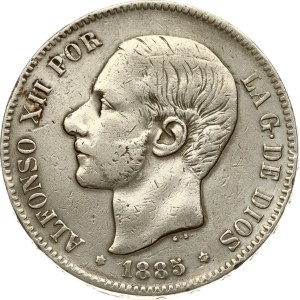 Spain 5 Pesetas 1885 (1887) MSM