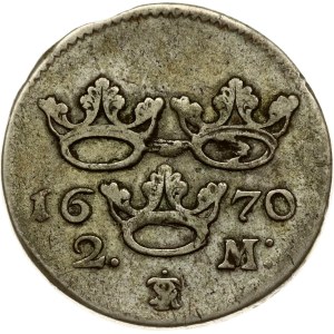 Švédsko, 2 marky, 1670