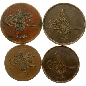 Turkey 10 & 20 Para 1255 & 1277 Lot of 4 coins