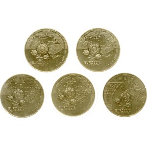 Ukraine 5 Hryven 2011 UEFA Euro 2012 Lot of 5 coins