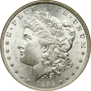 Americký dolar Morgan z roku 1885, NGC MS 64
