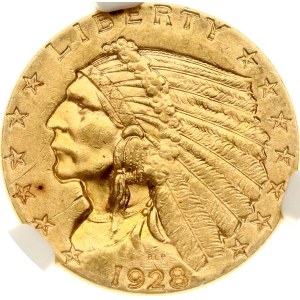 USA 2½ Dollars 1928 NGC MS 63