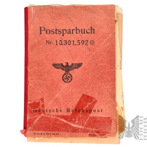 III Rzesza Zestaw Dokumentów Deutsche Reichspost Karta Identyfikacyjna (Ausweiskarte)
