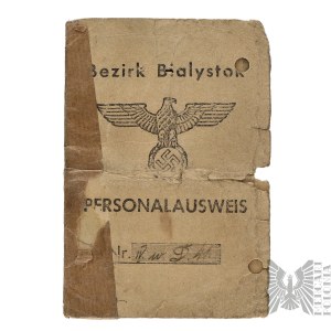 Polska/Okupacja Niemiecka: Dowód Osobisty (Ausweis)/ Okręg Białystok/ Augustów/ 1943