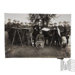Second Polish Republic: Photograph of Polish Army Officers with Cartographic Tables - Artillery Drills (?)