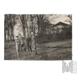 Second Polish Republic: Photograph of Polish Army Soldiers Next to a Manor House