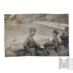 Second Polish Republic: Photograph of a Military Shooting Range—Horse Artillery Squadron? - Field Cap, Binoculars