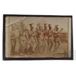 Second Polish Republic: Photograph of the Band of the 1st Legion Uhlan Regiment “Beliniacy” — Rogatywka Caps, Eagle, Band