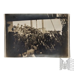 II RP Fotografia Żołnierzy Wojska Polskiego Na Statku