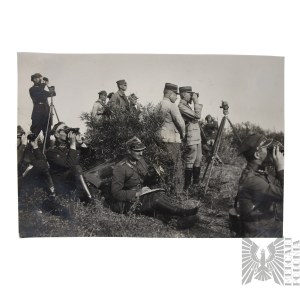 II RP Fotografia Grupowa Oficerów Polskich i Francuskich Podczas Ćwiczeń Wojska Polskiego