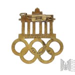 XXw/Niemcy: Igrzyska Olimpijskie Berlin 1936, Zestaw: Odznaka + 2 Karty Pocztowe/ III Rzesza/ Olimpiada