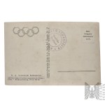 XXw/Niemcy: Igrzyska Olimpijskie Berlin 1936, Zestaw: Odznaka + 2 Karty Pocztowe/ III Rzesza/ Olimpiada