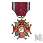 Second Polish Republic Miniature Gold Cross of Merit, Pre-War Hallmarked Silver - Picheta and Pająk Family Collection