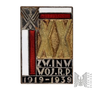 II RP Odznaka XX-lecie Związku Inwalidów Wojennych RP 1919-1939 Zbiór Rodzinny Picheta i Pająk