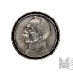 Second Polish Republic Mourning Badge with the Image of Józef Piłsudski (Manufactured by J. Knedler, Warsaw) - Patriotism, Piłsudski, Sanacja; Picheta and Pająk Family Collection