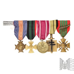 PSZnZ/Francja Szpanga Odznaczeń Francuskich Medal Wojska, Krzyż Wojenny 1939, Krzyż Ochotniczej Służby Wojskowej, Order Wyzwolenia, Krzyż Kombatanta Ochotnika Ruchu Oporu