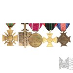 PSZnZ/Francja Szpanga Odznaczeń Francuskich Medal Wojska, Krzyż Wojenny 1939, Krzyż Ochotniczej Służby Wojskowej, Order Wyzwolenia, Krzyż Kombatanta Ochotnika Ruchu Oporu