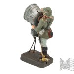 III Rzesza Rzadka Figurka Żołnierza Wehrmachtu z Reflektorem